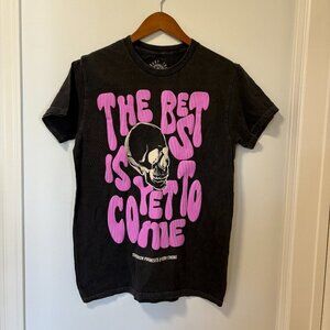 Trust the Universe Graphic T-Shirt Size Small Grey Purple NWT Skull